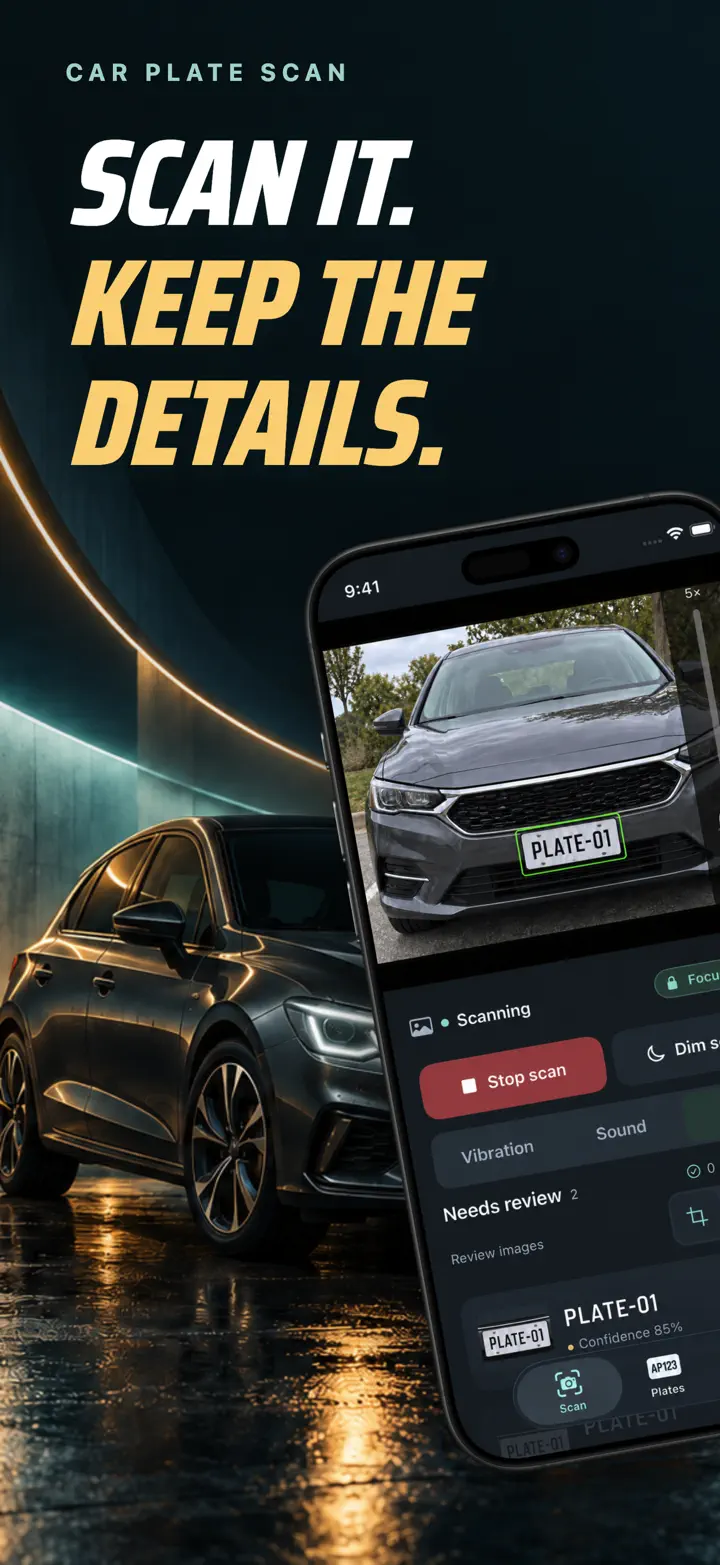 Car Plate Scan overview — scan it, keep the details