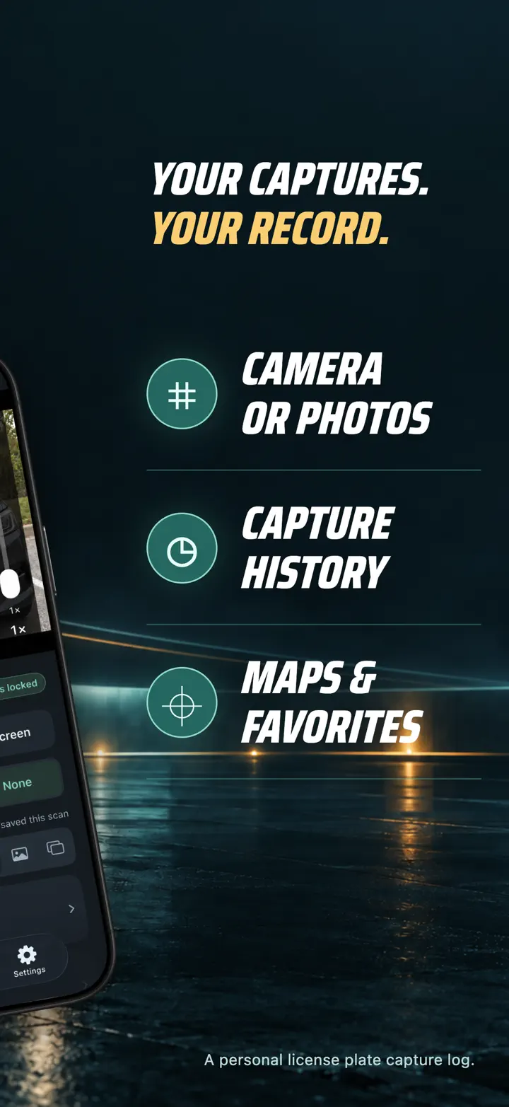 Camera or photos, capture history, maps and favorites