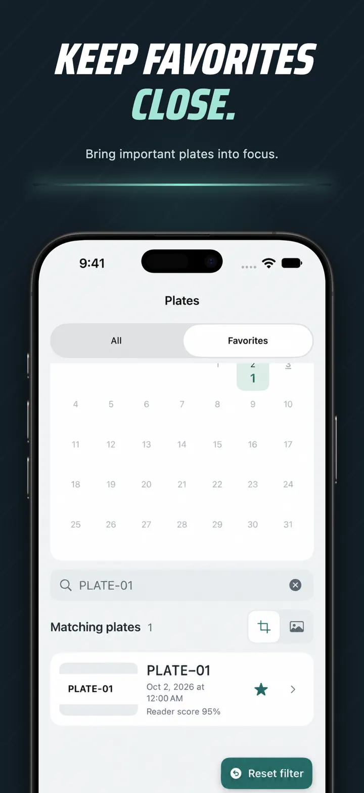 Find favorite plates