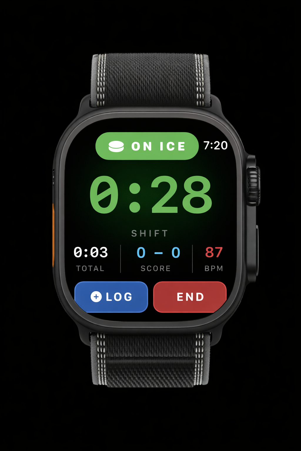 Apple Watch on-ice session
